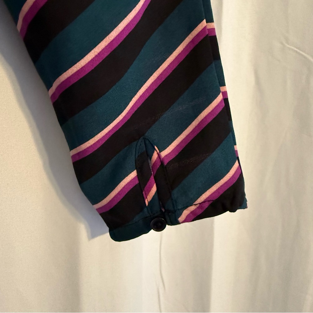 ASTR The Label Striped Faux Wrap Surplice Bodysuit Long Sleeve Women’s Medium - Picture 6 of 10